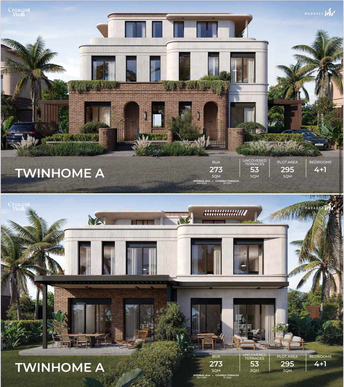 Twin House for Sale, Crescent Walk Compound, Sixth Settlement, New Cairo, Luxury Homes, Modern Design, Flexible Payment Plans, Real Estate Investment, Gated Community, Premium Amenities







