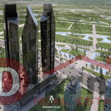 Office for sale in Downtown, New Capital, first row on the tourist towers, with installments over 7 years.